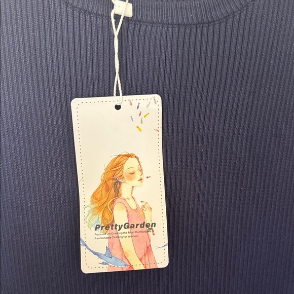 Elegant Blue Sleeveless Dress - Picture 3 of 5